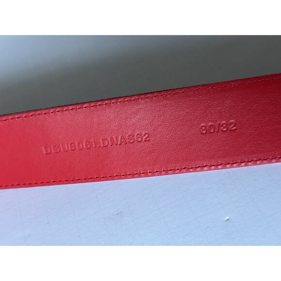 Versace Medusa-Buckle Greca Calf Leather Red/Gold Belt 80 (32) DCU8061 NWT $495 - Picture 10 of 12